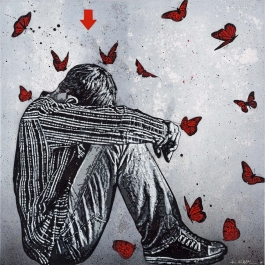 Teenager & butterflies