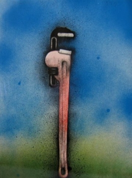 Big Red Wrench in Landscape