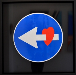 Sticker on road sign