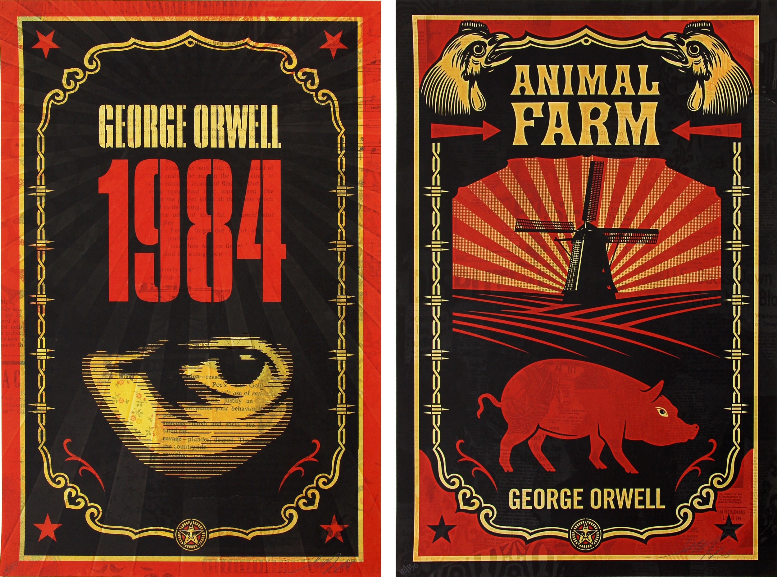 Shepard Fairey - George Orwell (Print Set with Books) | Widewalls