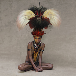 Young Woman with Feather Headpiece, New Guinea