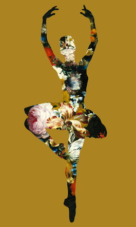 En Dedans Pirouette Avec Des Fleurs (Gold)