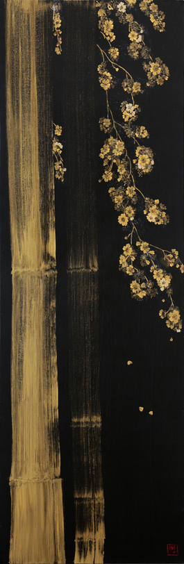 Golden Bamboos, Golden Cherry Branches