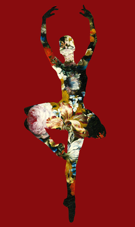En Dedans Pirouette Avec Des Fleurs (Red)