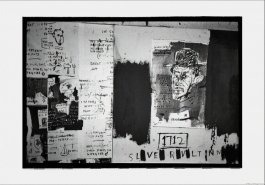 Basquiat, unfinished painting – man with hat, New York, 1983