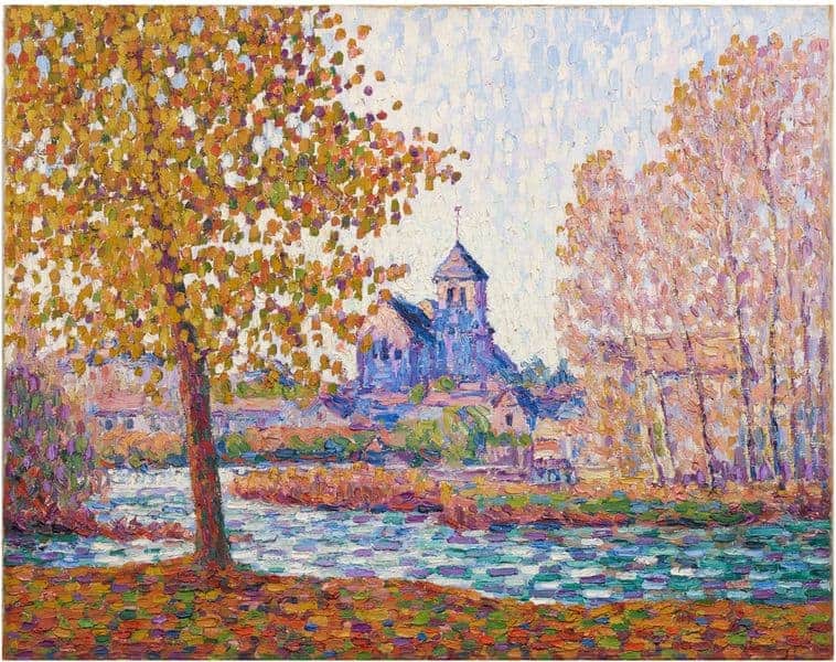 Francis Picabia - Léglise de Montigny effet dautomne, 1908, one of the leading pieces at brafa fair in jan
