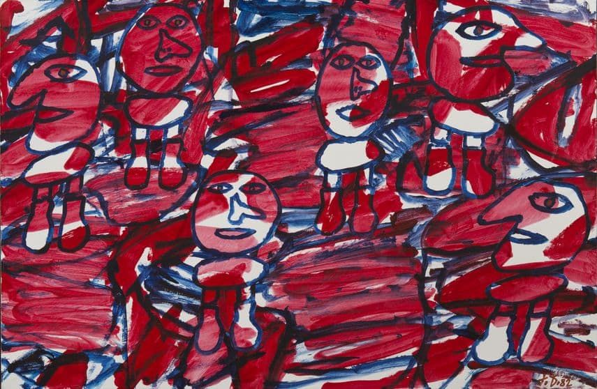 Jean Dubuffet - Site aléatoire avec 6 personnages, 1982