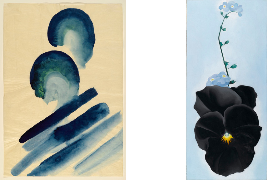 o'keeffe created her blue landscape paintings and photography at her home in mexico
