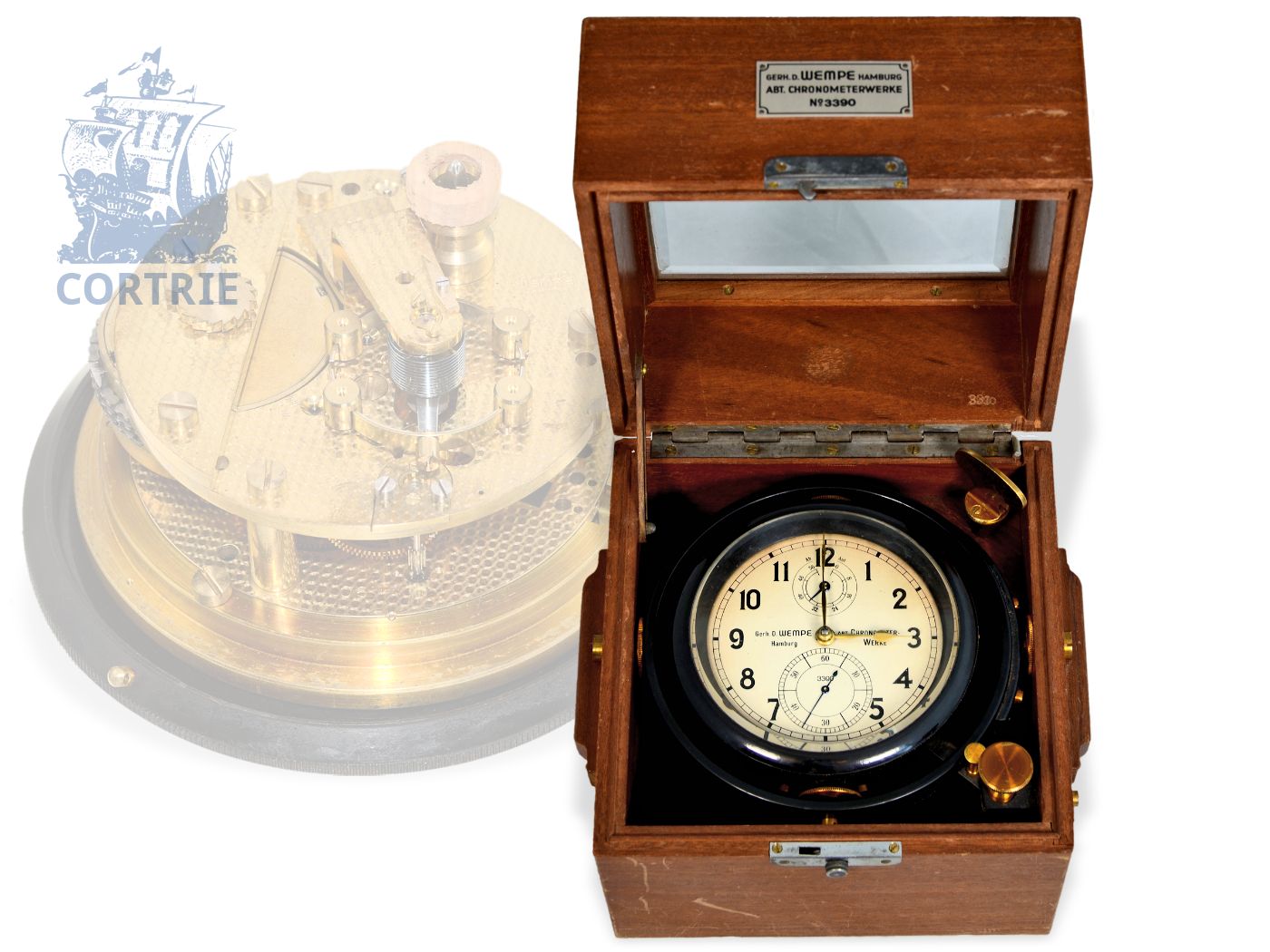 Box chronometer/ship’s chronometer rare Wempe marine chronometer