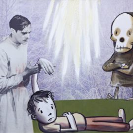 Nicole Eisenman-Death Waits Impatiently Co-Starring Clive Banks-2002