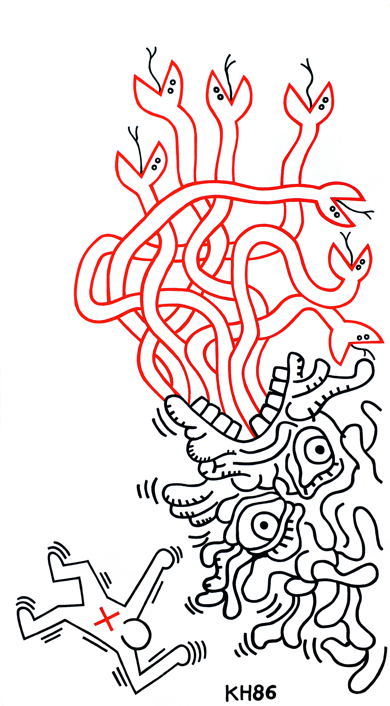 Lot 61 Keith Haring - Untitled, 1986 (103 x 53 cm)