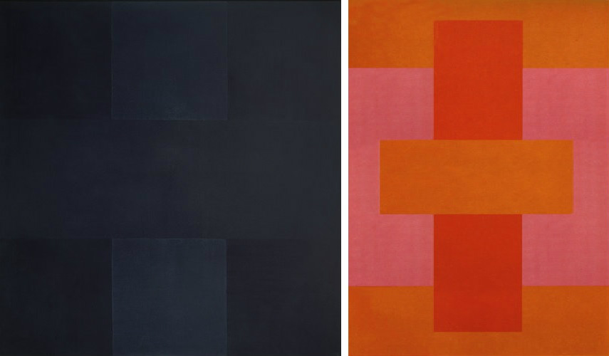 Ad Reinhardt - Abstract Painting, 1960, photo via art-agenda.com (Left) - Red Abstract, 1952, photo via quotesgram.com painters works moma