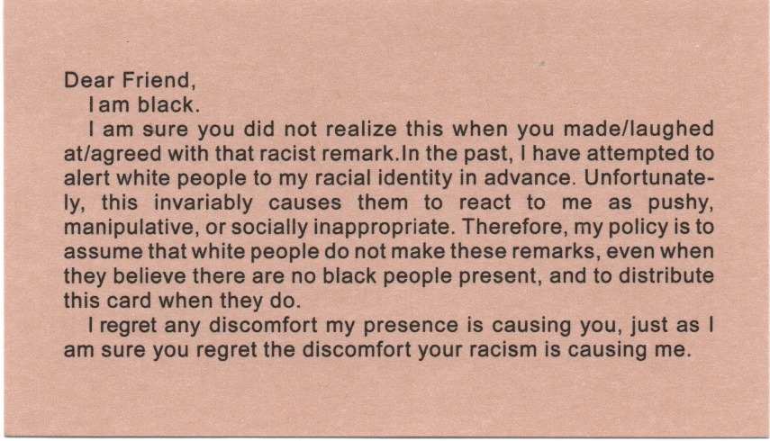 Adrian Piper - My Calling Card