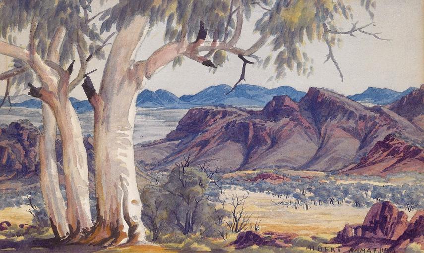 Albert Namatjira - Ghost Gums, MacDonnell Ranges.