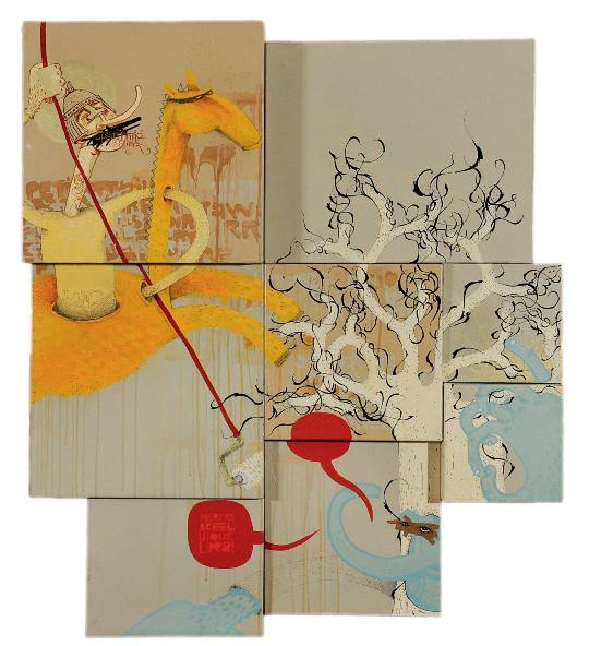 Alexone Dizac - Fallait Pas, 2004 (104 x 90 x 8 cm)
