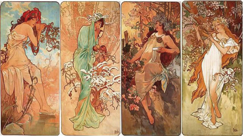 Alphonse Mucha - Four Seasons, 1896, Image copyright of Alphonse Mucha Estate-Artists Rights Society