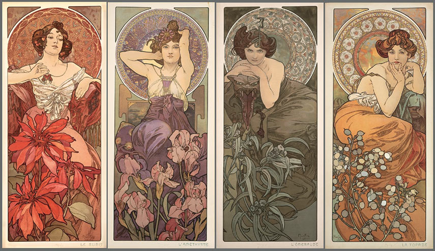 Alphonse Mucha - The Precious Stones series, 1900