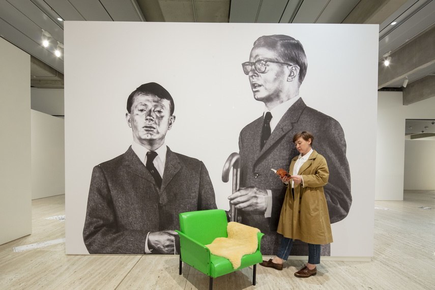 An installation view of Making art public by Gilbert and George