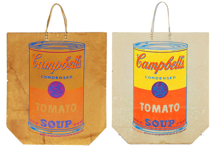 Andy Warhol's famous screen printing art of Campbell's Soup Cans