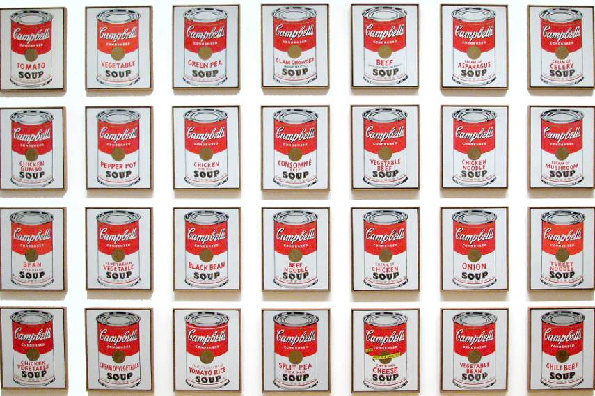 Andy Warhol used repetition in art - Campbell's Soup Cans.