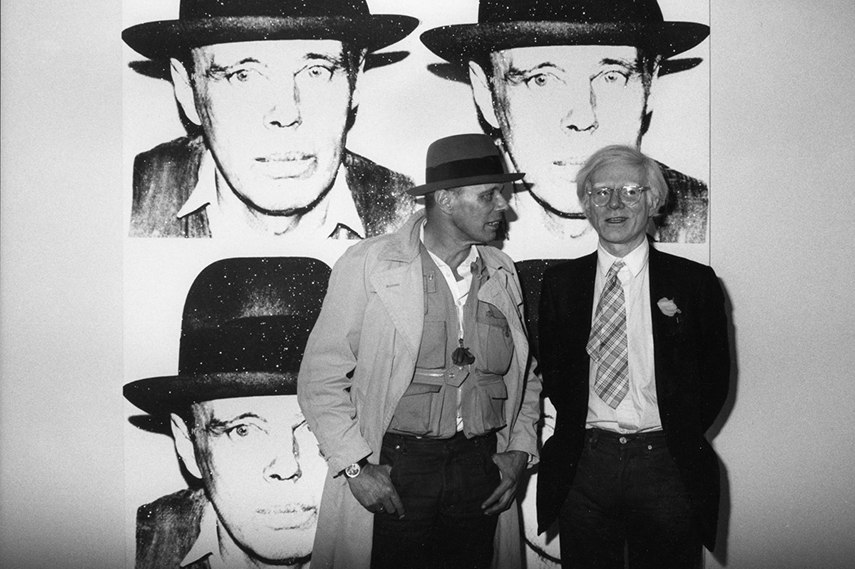 Andy Warhol and Joseph Beuys in Munich paintings, 1980. new painting series paintings Photo via schellmannartcom arts early books new work arts time portraits death paintings painting series