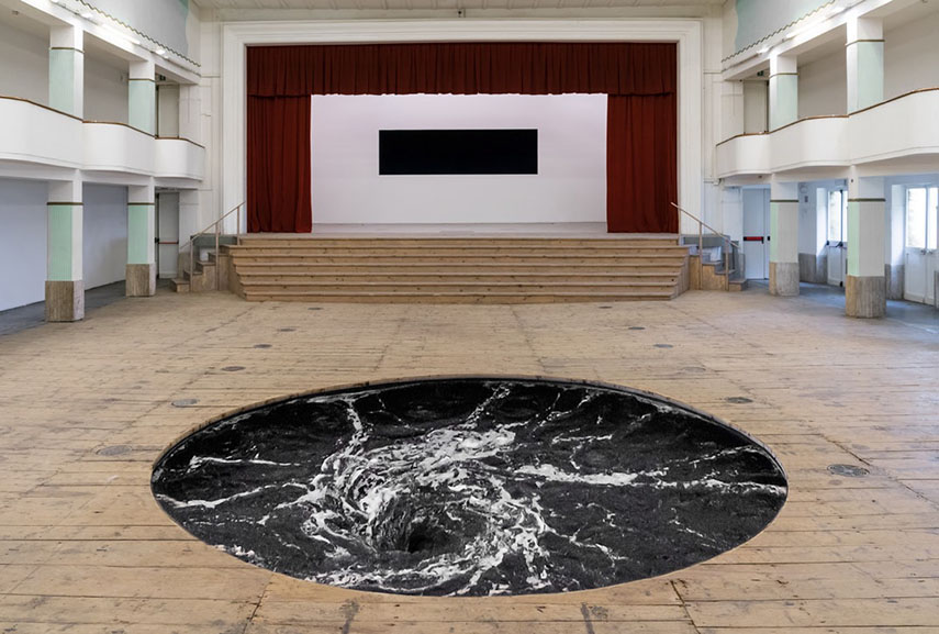 video - descension whirlpool sculpture at galleria continua