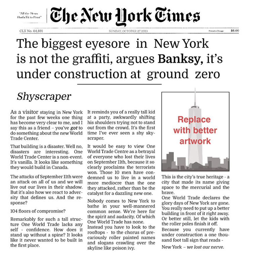 Banksy for NY Times