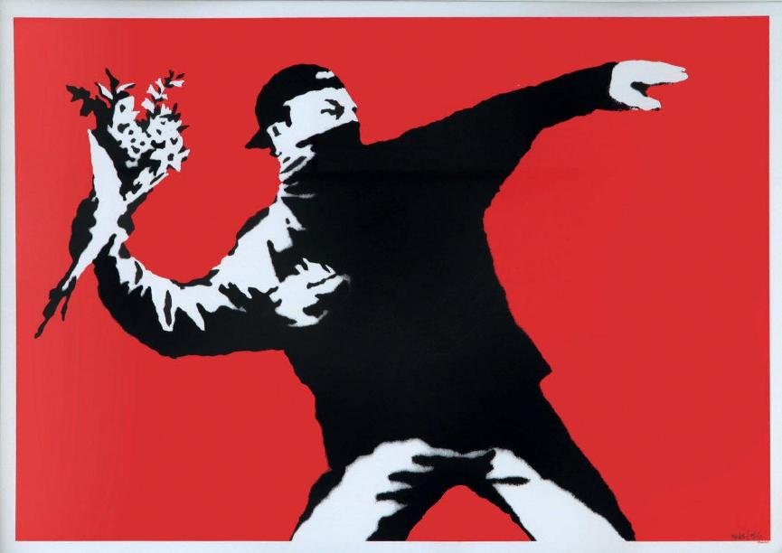 Banksy - Love Is In The Air - AP, 2003 (50 x 70 cm)