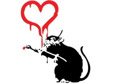 Banksy - Love Rat; instead of printable projects of or crafts