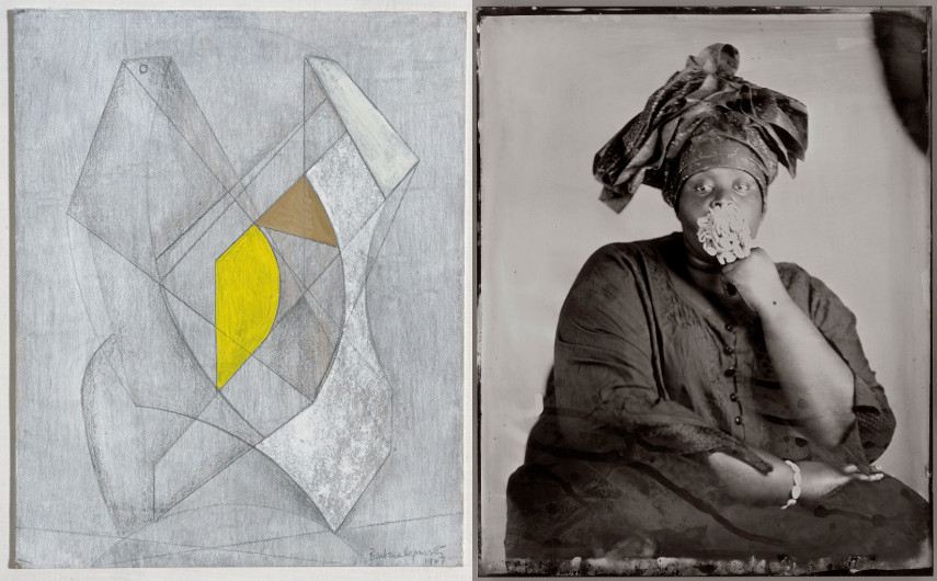 Barbara Hepworth - Two Forms, Yellow and Brown, 1947, Khadija Saye - Peitaw, 2017