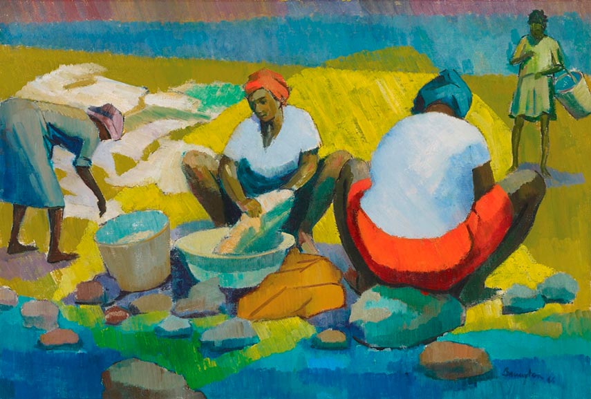 Caribbean Art Culture   Barrington Watson Washer Women. Image Via Nationalgalleryofjamaica.wordpress.com  