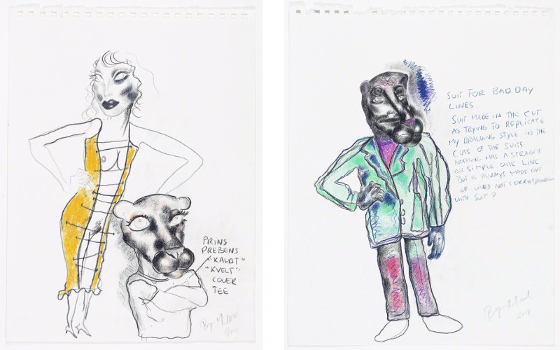 Bjarne Melgaard - Untitled (Fashion Drawings), 2014, gallery oslo museum works