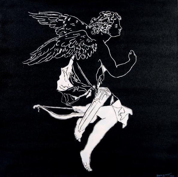 Blek Le Rat - Untitled (Angel), 2006 (79.4 x 79.4 cm)