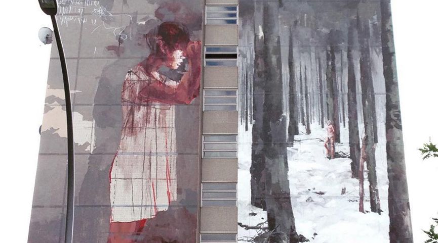 june in spain and france Borondo mural