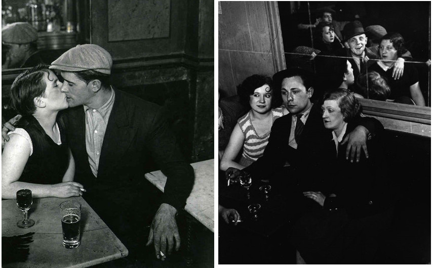 Brassai - Parisian couple, 1932 (Left) --- Revista (Right) - Brassaï photographs of the city are pieces of arts both for a photographer and a published book 