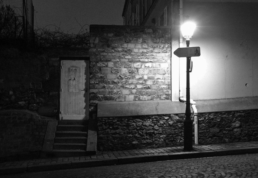 Brassai - Untitled photo of the street in Paris