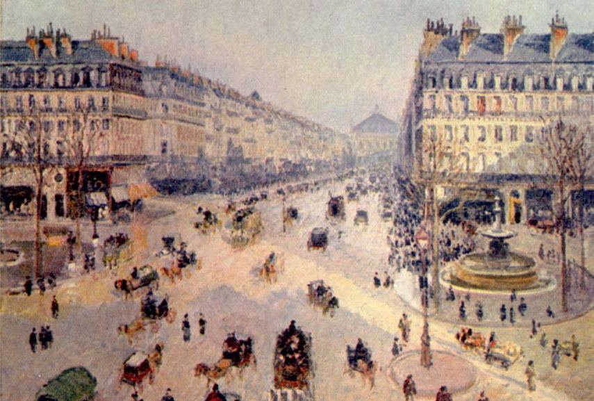 Camille Pissarro's painting represents renovation of the city of Paris
