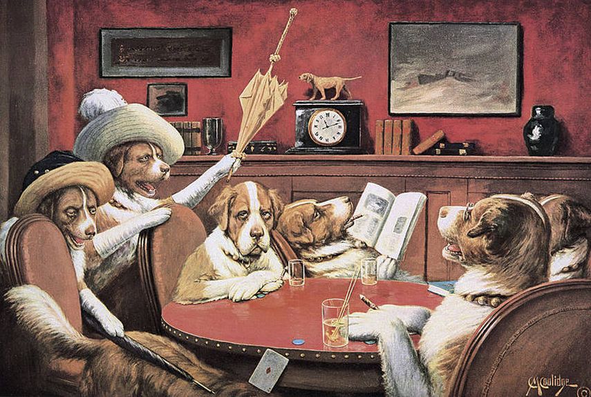 dogs playing cards original