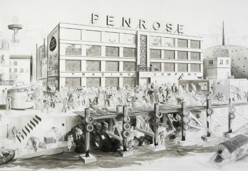 Charles Avery - Untitled (View of the Port at Onomatopoeia, detail), 2009-2010 home gallery policy
