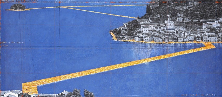 The Floating Piers piers floating 2016 lake iseo fabric sulzano italy june island isola monte yellow wolfgang