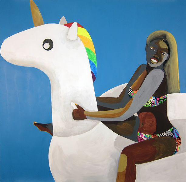 Derrick Adams - Floater No.28 (unicorn), 2016; also on view in marrakech