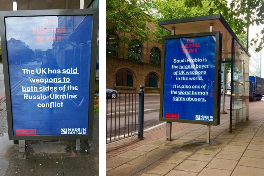 Banksy Dismaland posters protest DSEI news park twitter site home new day photo search video design