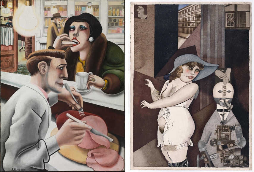 Edward Burra, The Snack Bar 1930, George Grosz - Daum Marries her Pedantic Automaton George 1920