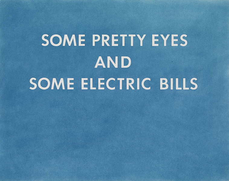 Ed Ruscha - Pretty Eyes, Electric Bills, 1976
