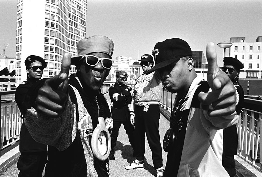 Public Enemy photographed in Birmingham, UK. May 1988