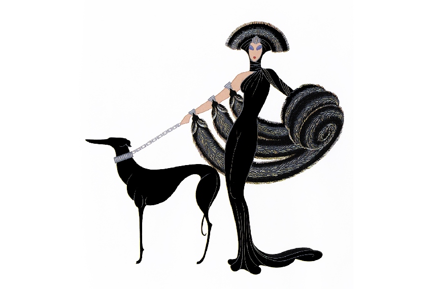 Famous Illustrator Artists   Erté Symphony In Black 1983. 