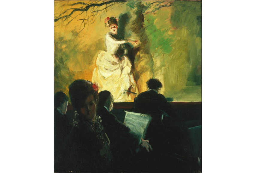 Everett Shinn - Footlight Flirtation in a Museum, 1912 - Image via pinterestcom