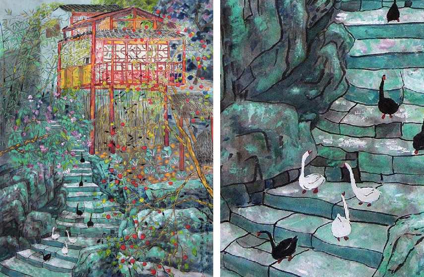 Fang Xiang - Nationality in a Norhten Cottage (Left) / Detail (Right)