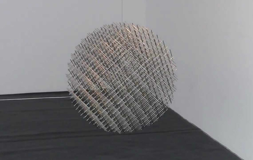 François Morellet - Sphere, photo via youtube.com works french museum news centre cholet contact new