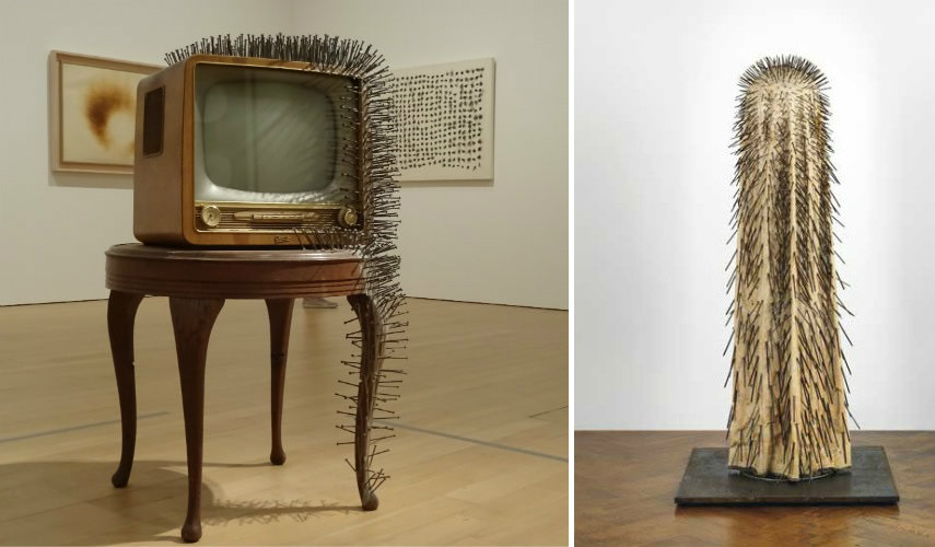 During the years 2011 and 2016 in march press released the articles about white fairs where has been held a museum exhibition where he showed his nail pieces. They achieved the contact with this artworks